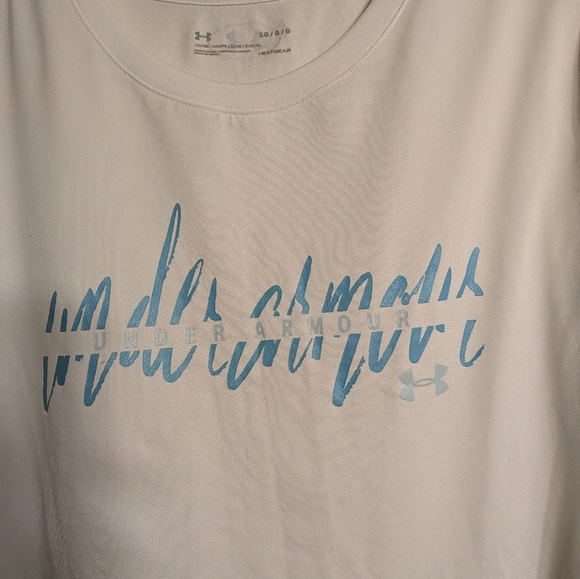 Under Armour White T-Shirt with Blue Graphic - Picture 5 of 6